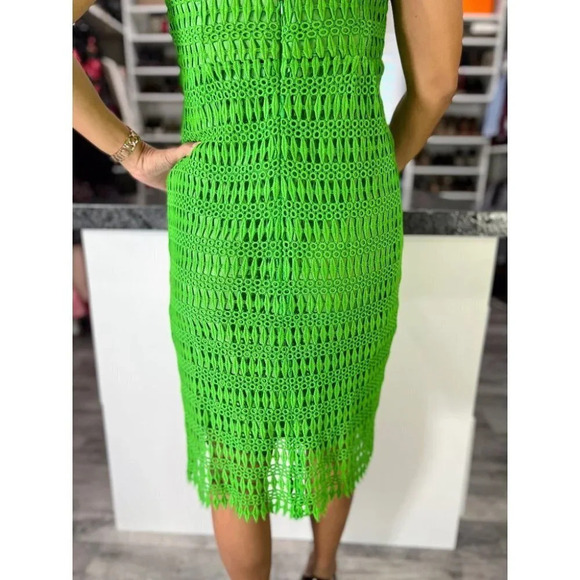 Shoshanna Strapless Green Crochet Embroidered Midi Dress $249 - Picture 9 of 12